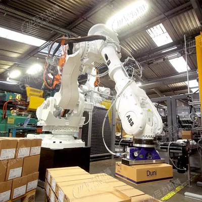 Máquina automática industrial paletizadora de robot ABB para embalaje de paletas